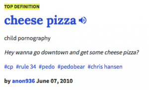 Hillary Pizza Party (Snapshot from Urban Dictionary.com)