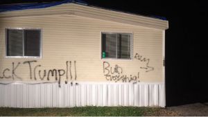 Anti-Trump message painted on Florida home as house next door burns…