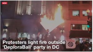 Protesters light fire outside ‘DeploraBall’ party in DC…
