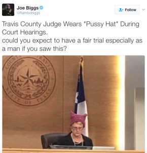 Judge wears anti-Trump “Pussyhat” in the courthouse…