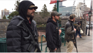 Trump supporters rally downtown with semi-automatic firearms…
