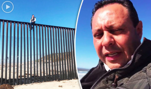 USA AT WAR WITH MEXICO: Mexican congressman MOCKS Donald Trump by posing for photos on top of 30ft border fence…