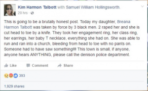 18 yr old kidnapped, tortured, and gang raped in Denison, TX…