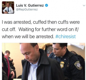 Democrat Congressman Luis Gutierrez Handcuffed at Chicago ICE ‘Sit-in’ (Photos)…