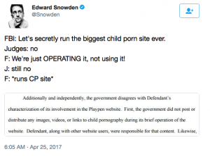 SNOWDEN ON SECRET CIA CHILD PORN SITE…
