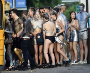 DEPRAVITY OF EUROPE: Oxford University students queue half-naked in the street…