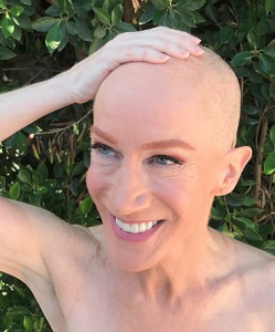 THE VIRTUOUS ATTENTION SEEKER: Kathy Griffin shaves her head in support of her sister who has been diagnosed with cancer…