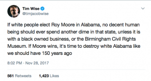 Tim Wise: Author of “White Lies Matter: Race, Crime, and the Politics of Fear in America” is not fan of Roy Moore…