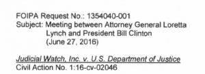 Judicial Watch: Notes from Clinton/Lynch Tarmac meeting…