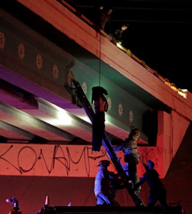 Horrific photos of bodies left hanging from bridges reveal spiraling cartel violence in popular Mexican tourist hubs…