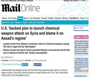 6 yrs. ago the Daily Mail published an article that America would blame a chemical attack on Assad of Syria…