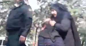 Obama’s Base: Screaming woman ‘is viciously beaten by women in Iran because her red head scarf is deemed an “insufficient” hijab’…