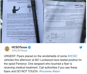 The Left Unleashed: TX Sheriff’s sergeant treated after touching flyer laced with fentanyl…