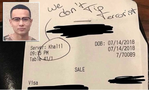 Black waiter admits he MADE UP racist ‘we don’t tip terrorist’ note on check that went viral…