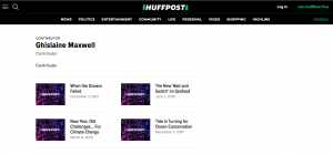 The Huffington Post hired alleged Jeffrey Epstein child sex procurer, Ghislaine Maxwell, as a contributing writer to their organization.