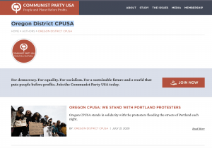 Riots: Communist Party of Oregon, “We stand with Portland protesters.”