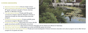 OR: Chinese schools for children and students.