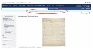 National Archives Places ‘Harmful Language Alert’ On Page Hosting U.S. Constitution.