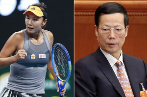 Chinese tennis star, Peng Shuai, 35, a former Wimbledon and French Open doubles champion,  accuses former top Communist Party leader, Zhang Gaoli, 75, of sexual assault.